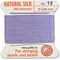 Griffin Silk Bead Cord Perlseide – Size 12 (0.98mm) – 2 Meters per Card – Stainless Steel Needle Attached – for Knotting Pearls, Gemstones, Crystals and Beads